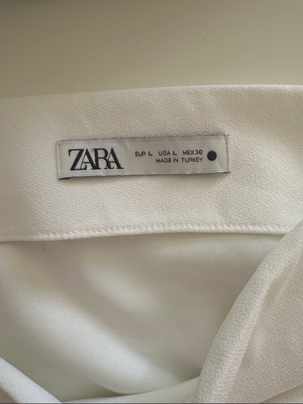 Zara White Maxi Skirt with Side Drape - Picture 4 of 5